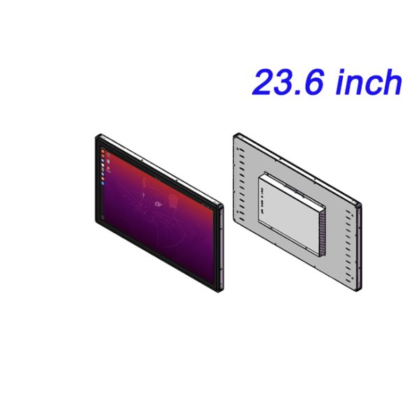 23.6 inch Wall mounted Industrial Control Monitors PLC configuration Linux  Display
