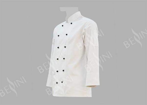 Breathable Protective Work Clothing White Chef Jacket OEM / ODM Available
