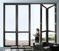 Portes Bifold en aluminium de noir en aluminium insonorisé de porte se pliante