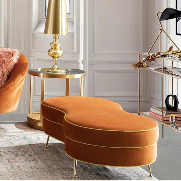 Italian Leather Hotel Custom Sofa Bed Tail Stool Long Bench Sofa Door Entry