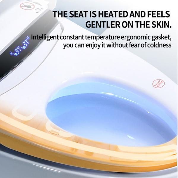 Floor Mounted Ceramic One Piece Intelligent Toilet Bowl Bathroom White Bidet