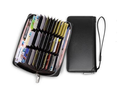 Anti-theft brush multi-position card bag male bank card set credit card holder large capacity long wallet for men