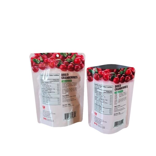 custom printed self standing plastic snack food moisture resistant dried fruit packaging bags