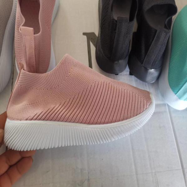 Ladies Flyknit Sport Shoes Durable 4colors Casual And Fashion Daily Life Pink Color