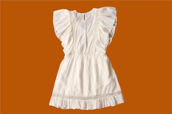 Cute Simple Princess Collar Ladies White Casual Dresses 68% Rayon 32% Polyeser