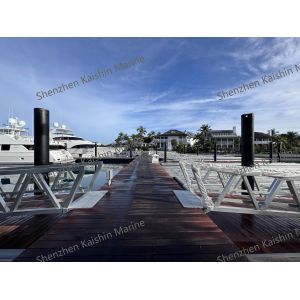 Marine Aluminum Gangway with 1.1m Height Handrails and WPC Decking for Floating Dock Pontoon Access
