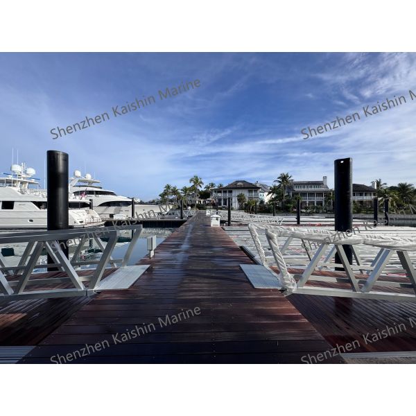 Marine Aluminum Gangway with Marine-grade Aluminum Alloy 6061 T6, 1.1m Height Handrails, and WPC Decking for Floating Dock Access
