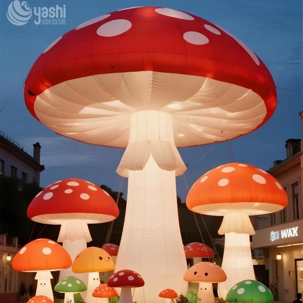 Colorful Mushroom Balloon Inflatable Decorations for Outdoor Amusement Park