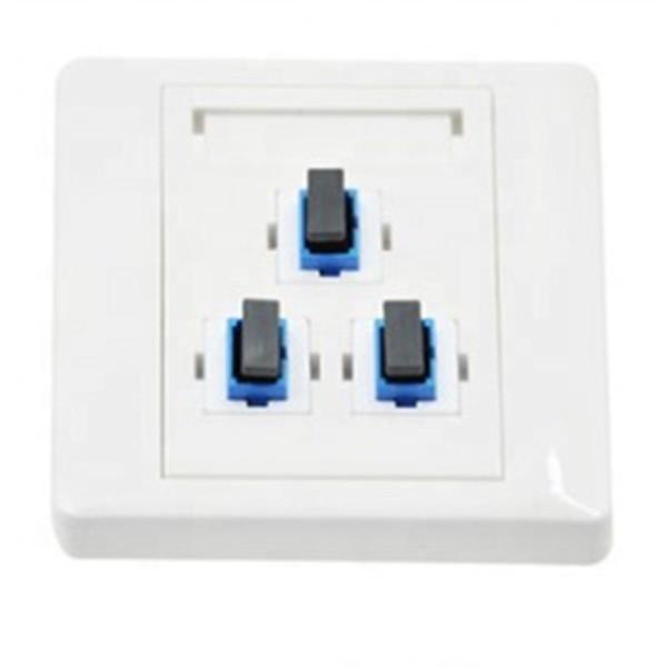 3 Core Fiber Optic Faceplate , Fiber Optic Cable Junction Box With SC FC ST LC Adapter