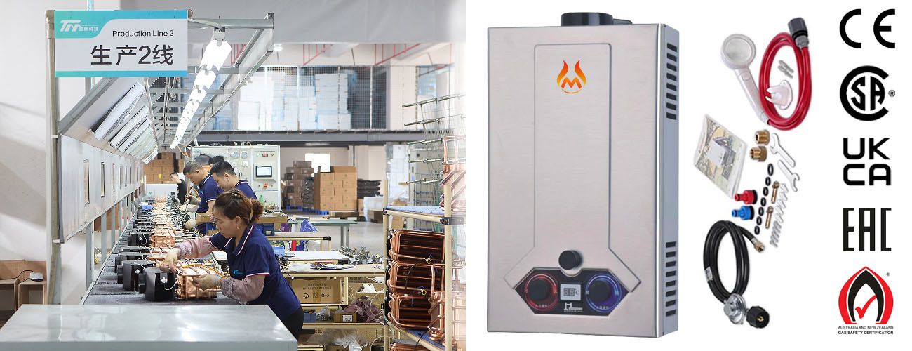 16L LPG Gas Water Heater , Instant Tankless Gas Geyser For Household