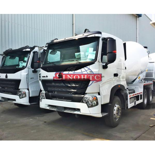 6x4 Cement Mixer Truck , 12m3 Drum Mix Concrete Truck HOWO76 / HOWOA7 Cabin
