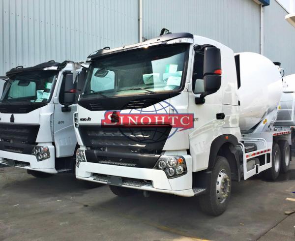 6x4 Cement Mixer Truck , 12m3 Drum Mix Concrete Truck HOWO76 / HOWOA7 Cabin