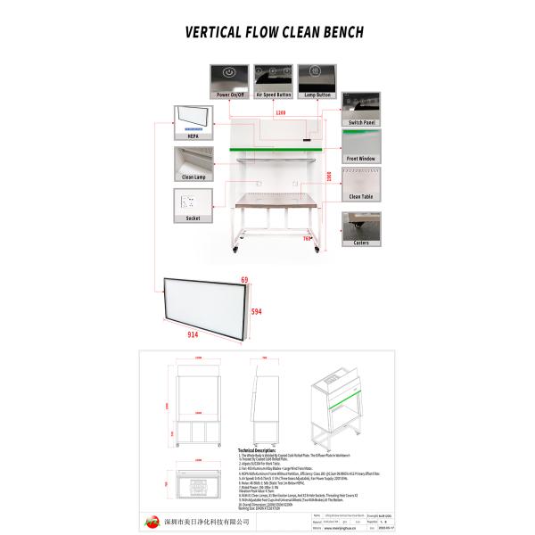 Нержавеющая сталь Ламинарный капот потока горизонтальный капот потока воздуха с фильтром Hepa