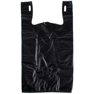 Preto plástico 12 x 6 X 21 da planície do saco da camisa do mantimento T (1000ct, preto), material do HDPE