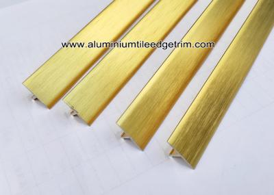 T20 T Shaped Aluminum Extrusion Decorative Profiles / Strips For Door Brushed Gold
