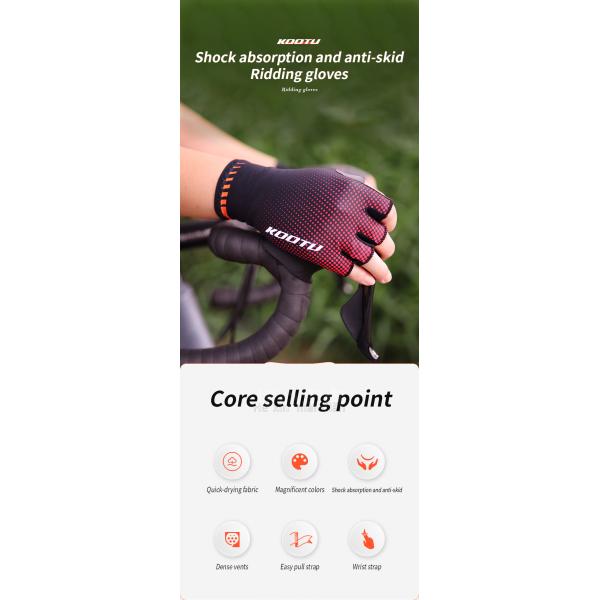 Women Men Road Cycling Gloves Half Finger Breathable Polyester Material