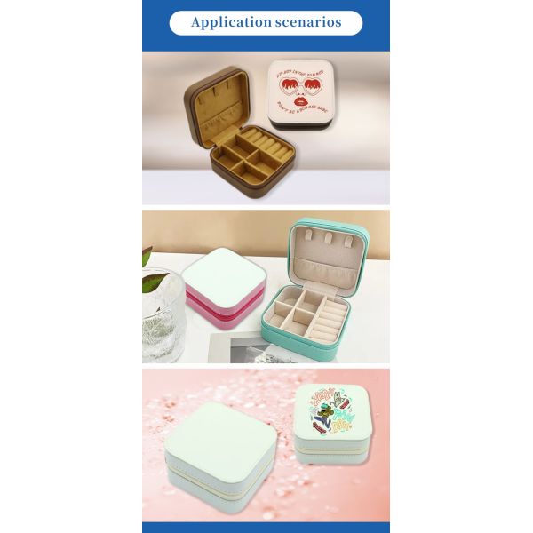 Direct Factory Supply Sublimation Jewelry Box Blanks Customizable PU Leather Jewel Cases Personalized Logo for DIY Organizers