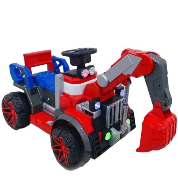 G.W. N.W 15KG/12KG LED Colorful Headlights 6v All-electric Construction Truck Car for Kids