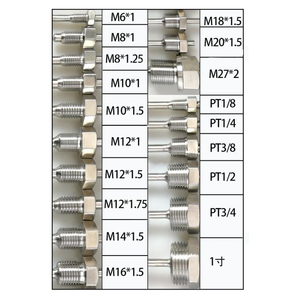 Fixed Thread Temperature Sensor 3 Wire PT100 PT1000 Thermistor For Accurate Measurement