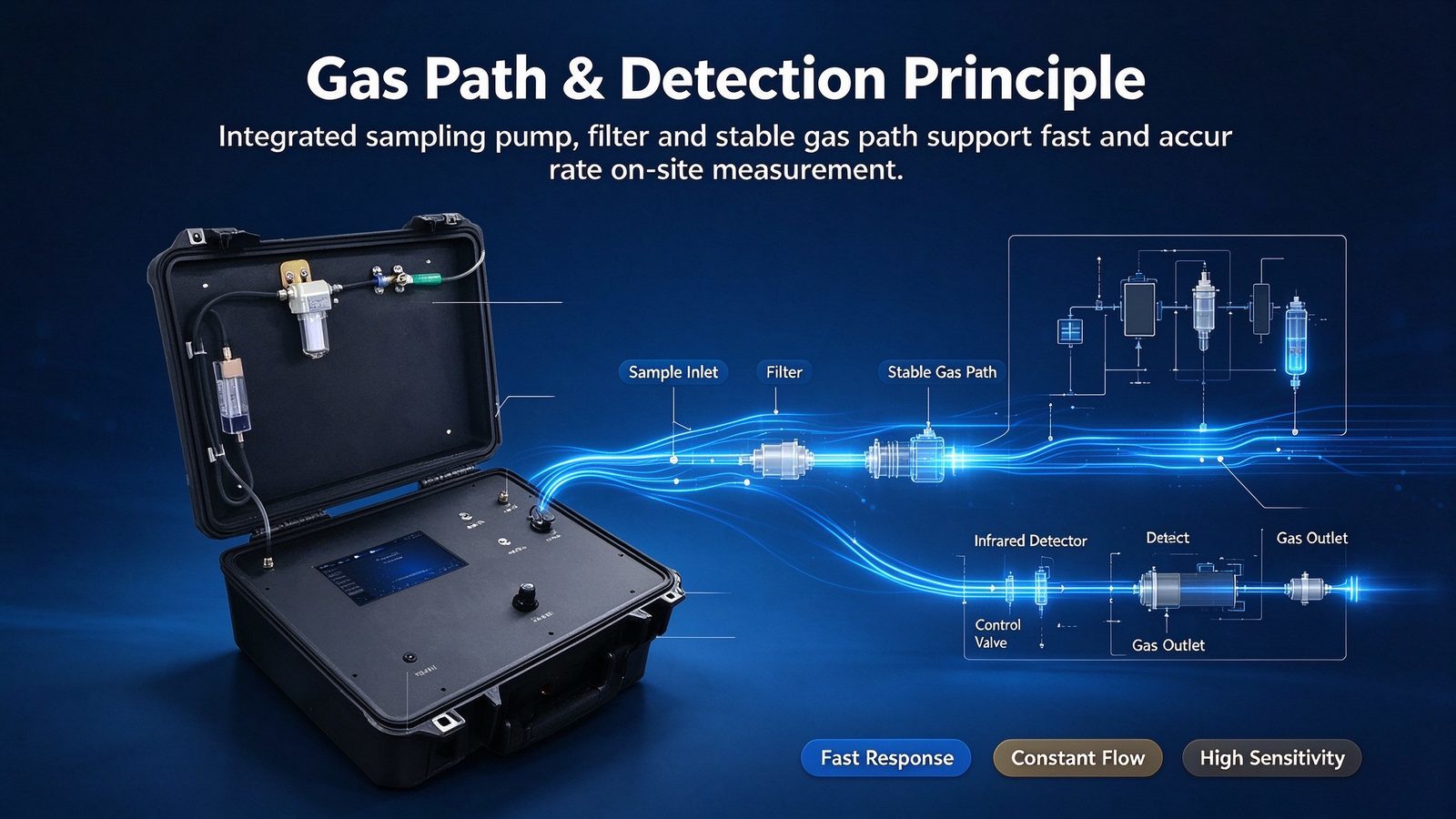 Metal Multi Gas Analyzer CH4 CO CO2 Tester Gas Detector Three Gas Analyzer Device