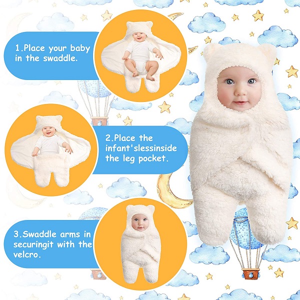 Спальный мешок BSCI младенческий,» плюш 24x11 Swaddle одеяло