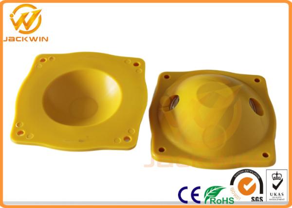 Plastic Reflective Road Studs Square Nylon One Hole Cat Eyes / Catseye Road Stud