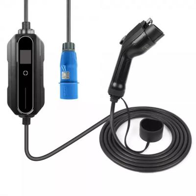 32A 7.4KW Type 1 Mode 2 Portable EV Charger With LCD Screen 5m Cable US