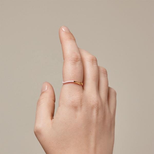 925 серебра 18 карат золота розовый эмалированный кольцо для женщин девочек