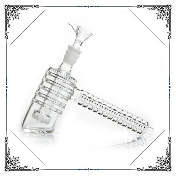 Thick Glass Hammer Bubbler Water Pipe Matrix 6 Arms Percolator Length 6.7 Inches