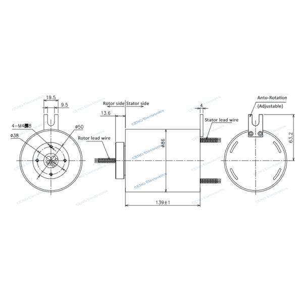 Ethernet Signal Slip Ring комбинированный вращающийся электрический разъем для промышленности