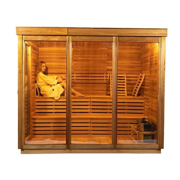OEM & ODM Wooden Outdoor Dry Sauna With 9KW Electric Stove