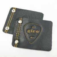 Etiquetas de roupas de couro sob medida em relevo, patch para jeans
