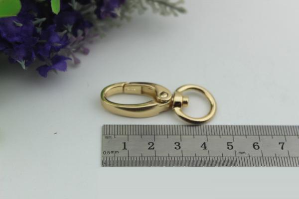 High quality custom nickel color 15 mm round shape eye bolt snap hooks for sling bags
