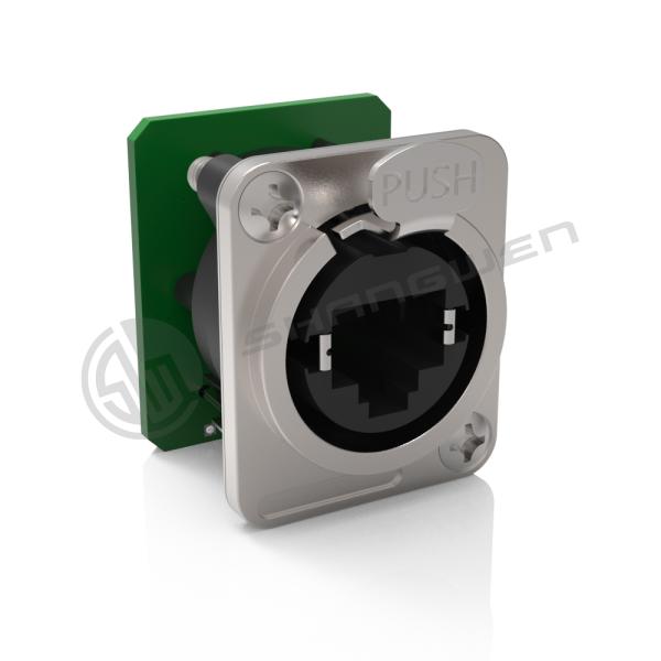 Indoor Rj45 Ethernet Chassis Connector Socket D Shape Panel CAT5