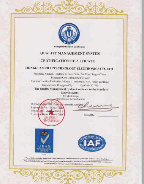 Dongguan Rich Technology Electronics Co.,Ltd Сертификации