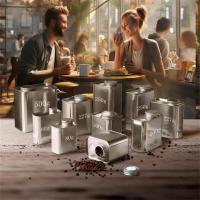 Design d'impression de qualité alimentaire étanche à l'air ronde noire boîtes mates personnalisées boîtes de café boîtes de thé boîtes métalliques contenant un couvercle