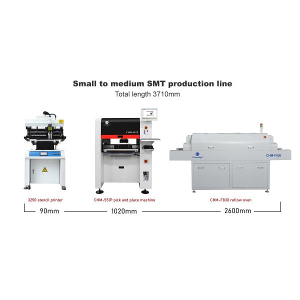 Upgrade 4-head SMD Pick And Place Machine CHM-551P Cast-iron Frame