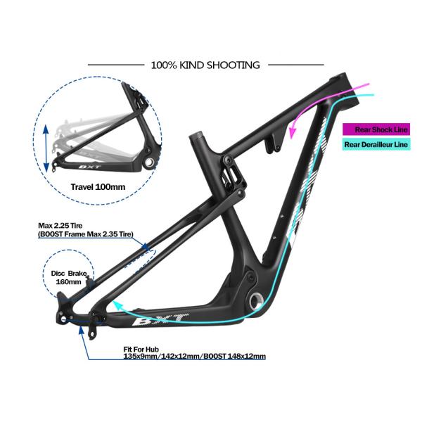 XC Carbon Mountain Bike Frame  Mtb Full Suspension 29 Disc Brake