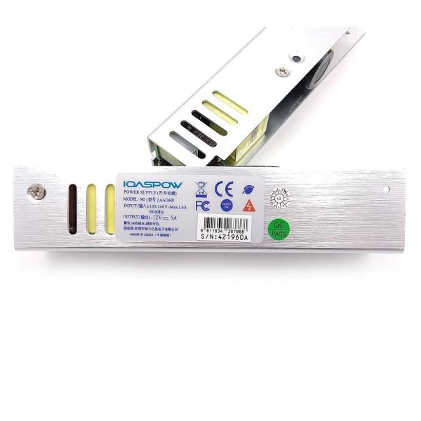 open frame AC110 220V  to DC  12V 5A  24V 2.5A 60W U-shaped aluminum switch power supply