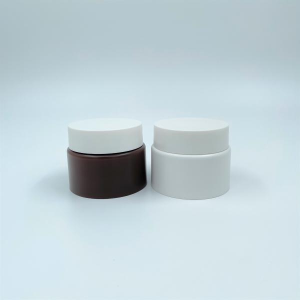 Single Wall Round Flat 100ml Plastic Cream Containers For Cosmetic Packaging