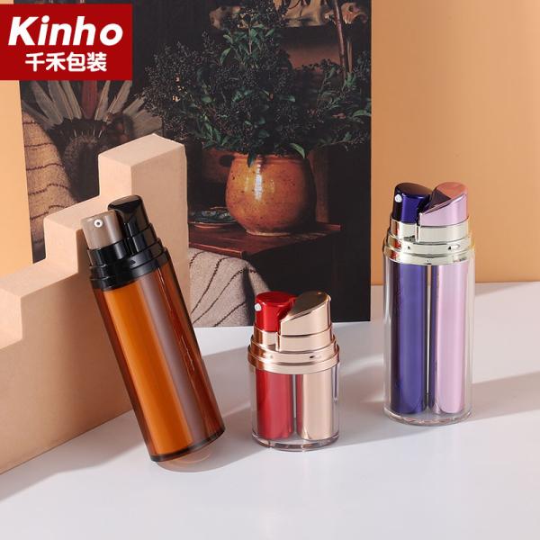 5ml*2 10ml*2 15ml*2 Oval AS Airless Bottle Dual Double Chamber Double Wall Two Sided 2 in 1 Day and Night Cream