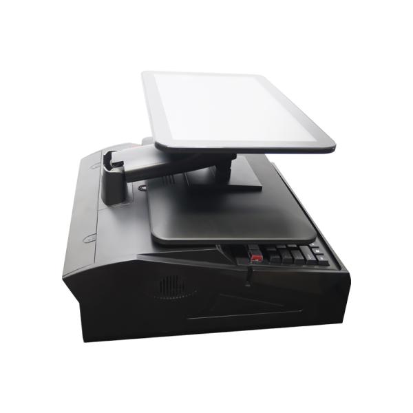 OEM ODM 15.6Inch Dual Screen Windows7 Pos Cash Register N2840 Cpu 2+32GB Desktop POS Terminal with 58mm Printer,Keyboard