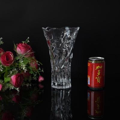 23.5CM Tall Butterfly pattern vase high Clear glass vases China wholesale supplier