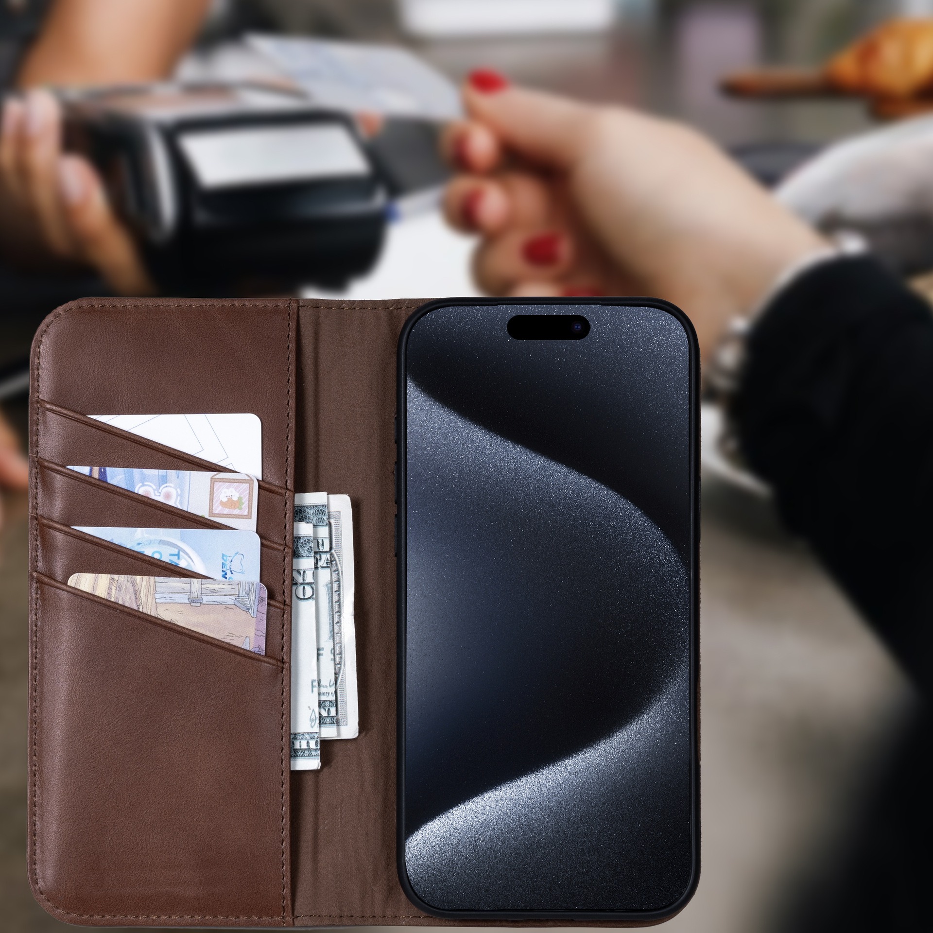 For Laudtec Flip Leather Mobile Phone Cases for 17 Air 16 15 Pro Max Simple Business Shockproof Back Cover Wallet Card Shell Wholesale OEM/ODM/Private Label