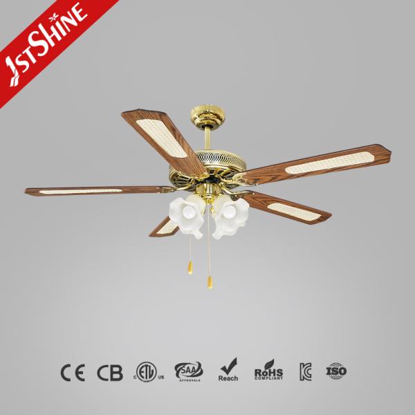 Ventiladores de teto clássicos tradicionais Lustreiro de 52 polegadas para restaurante