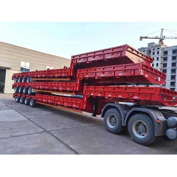 3 Axle 60ton Low Bed Semi-Trailer Bogie Suspension Trailers for Long Distance Transport