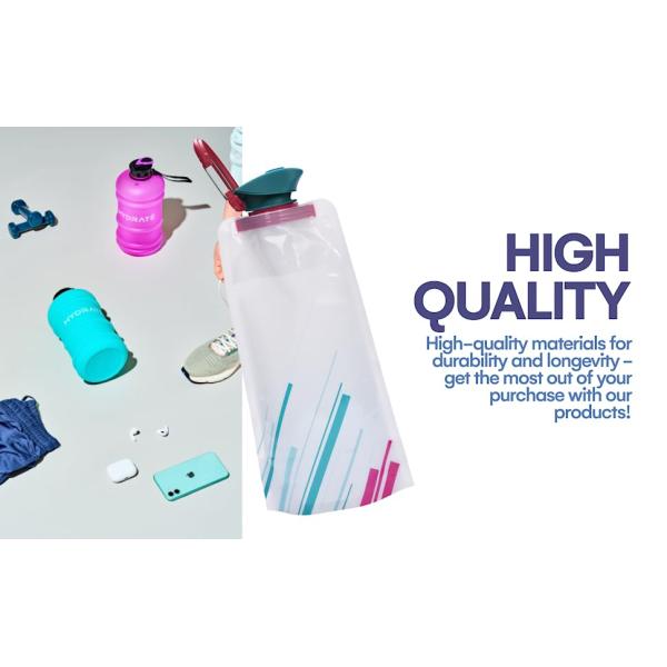 Solid Flexible Water Bottle Carabiner, Foldable Water Bottles Water Pouch Flexible - Reusable Travel Water Bottle