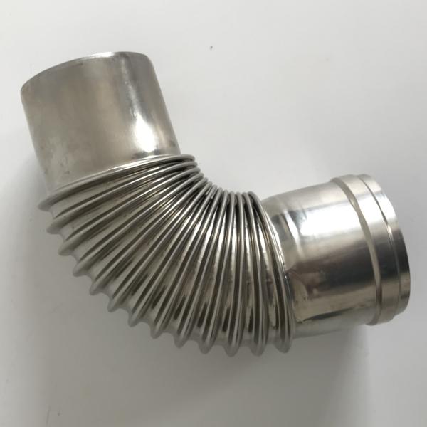 SUS430 Pellet Stove Chimney Bendable Elbow With Locking Band Connection