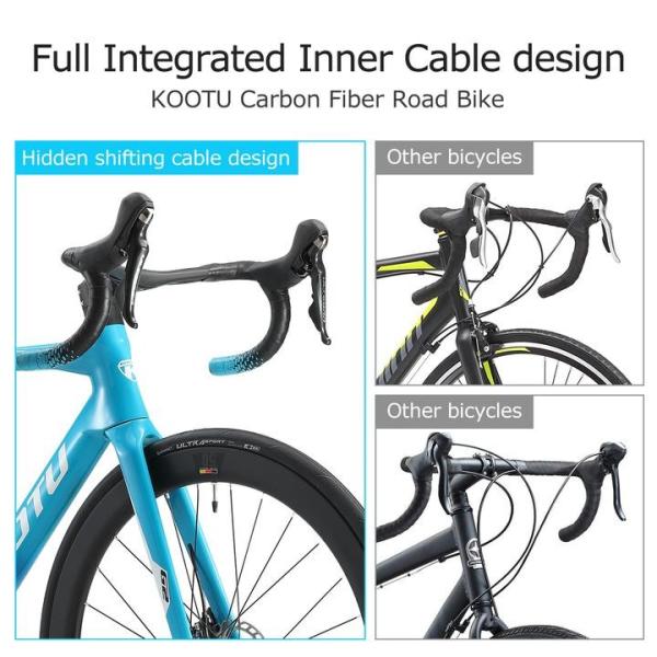 Carbon KOOTU Road Bike 22 Speed 8.6kg Weight No Fork Suspension