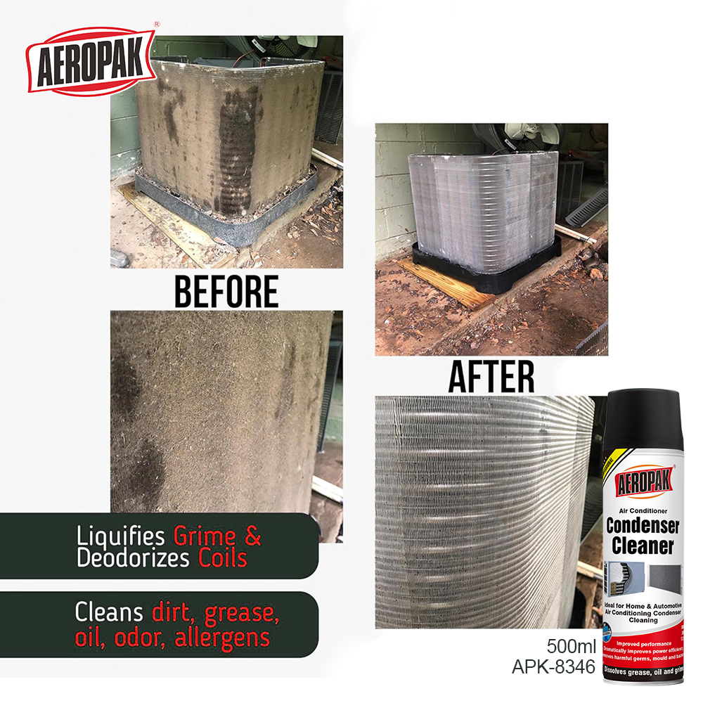 Aeropak 500ML Fast-Acting Aerosol Condenser Cleaner Foam-Type for All Condensers Removes Oil and Dirt